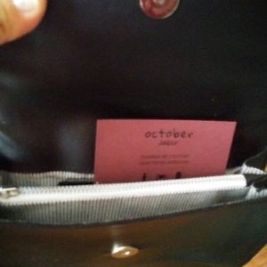 New. Artisan Black Leather. Octobur Jaipur Clutch